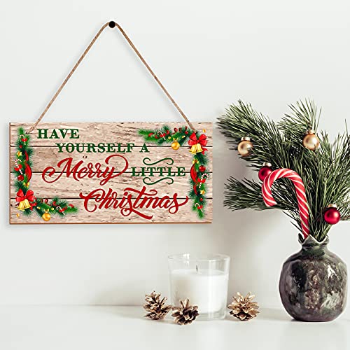 Christmas Wood Plank Hanging Sign Rustic Farmhouse Have Yourself A Merry Little Christmas Hanging Wooden Plaque Wall Sign Holiday Decor For Home Windows Door Ornament Indoor Outdoor Decorations #TOP30