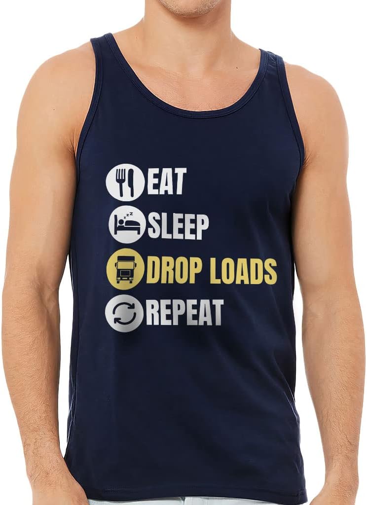 Eat Sleep Repeat Print Tank - Word Art Workout Tank - Printed Jersey Tank
