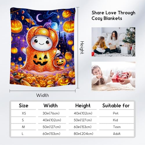 Halloween Blanket, Kids Blanket for Girls, Gifts for Toddler Boys, Cute Flannel Throw for Daughter Son, 30"x40"