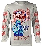 100% Offiziell Death \'Leprosy Blue & Red\' (Natural) Long Sleeve Shirt (small)