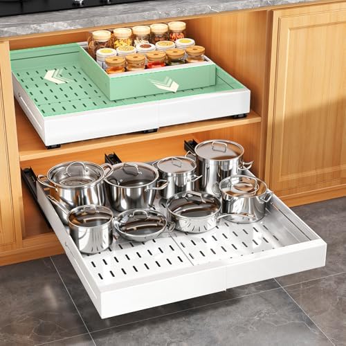 Pull out Cabinet Organizer, Expandable Width(14"-24"), Depth(13"-...