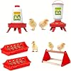 5-Piece Automatic Feeder Set for Chickens + Chicken Drinker 1 kg Chick Feeder and Drinker Set with Chicken Perch Suitable for Small Poultry such as Chickens Ducks Geese Quails Pigeons etc