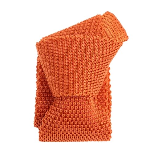 Cravate tricot soie orange de Murcie de style uni de marque italienne