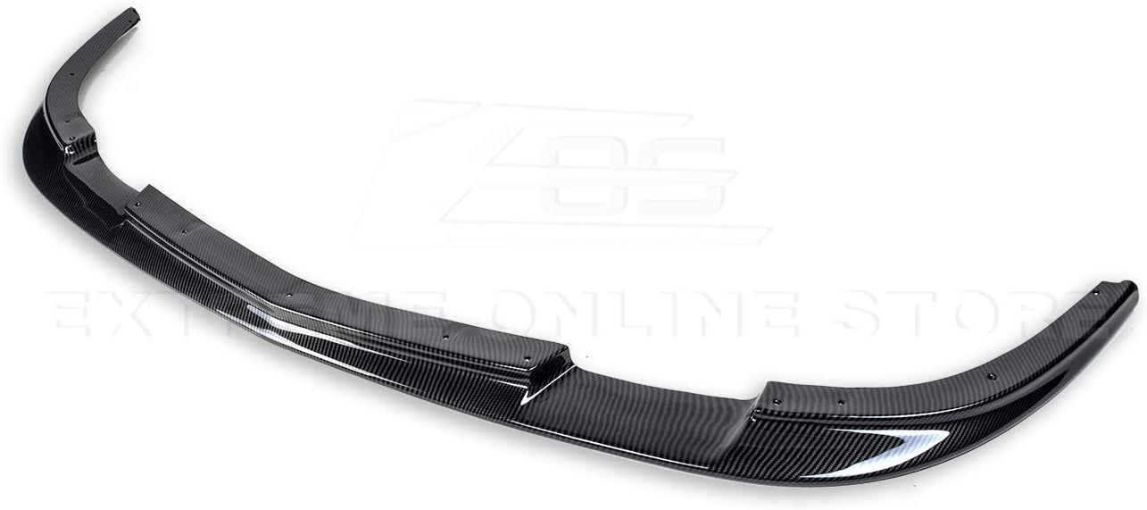 for 2005-2013 Chevrolet Corvette C6 Wide Body Models | ZR1 Style Front Bumper Lip Splitter with Side Skirts Rocker Panel Mud Flap Pair (ABS Plastic - Hydro-Dipped Carbon Fiber)