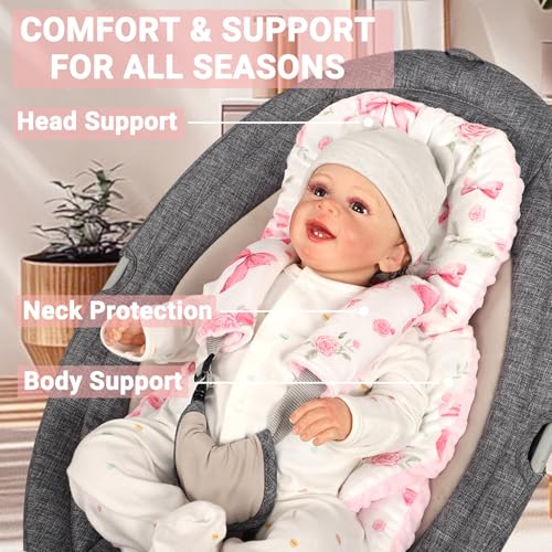 Inserto para asiento de auto infantil rosa miniatura 4