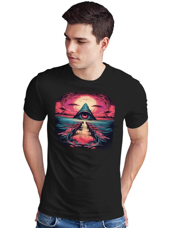THE MANZAA STOREUnisex Relaxed Fit Graphic Printed Illuminati T-Shirt O343