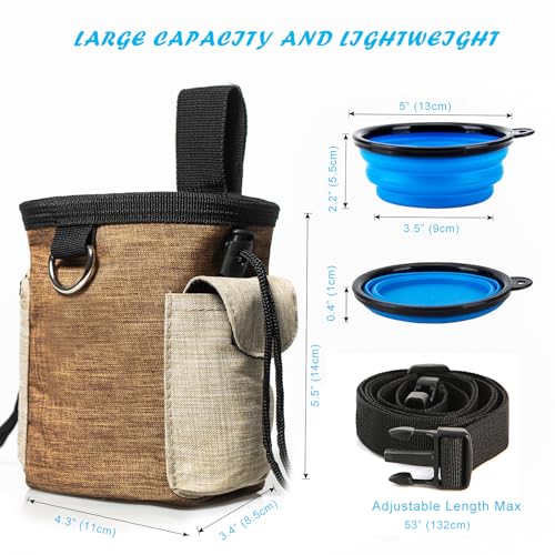 Zeanlant Bolsa de petisco para cães, bolsas de treinamento para cães com clique de treinamento e tig