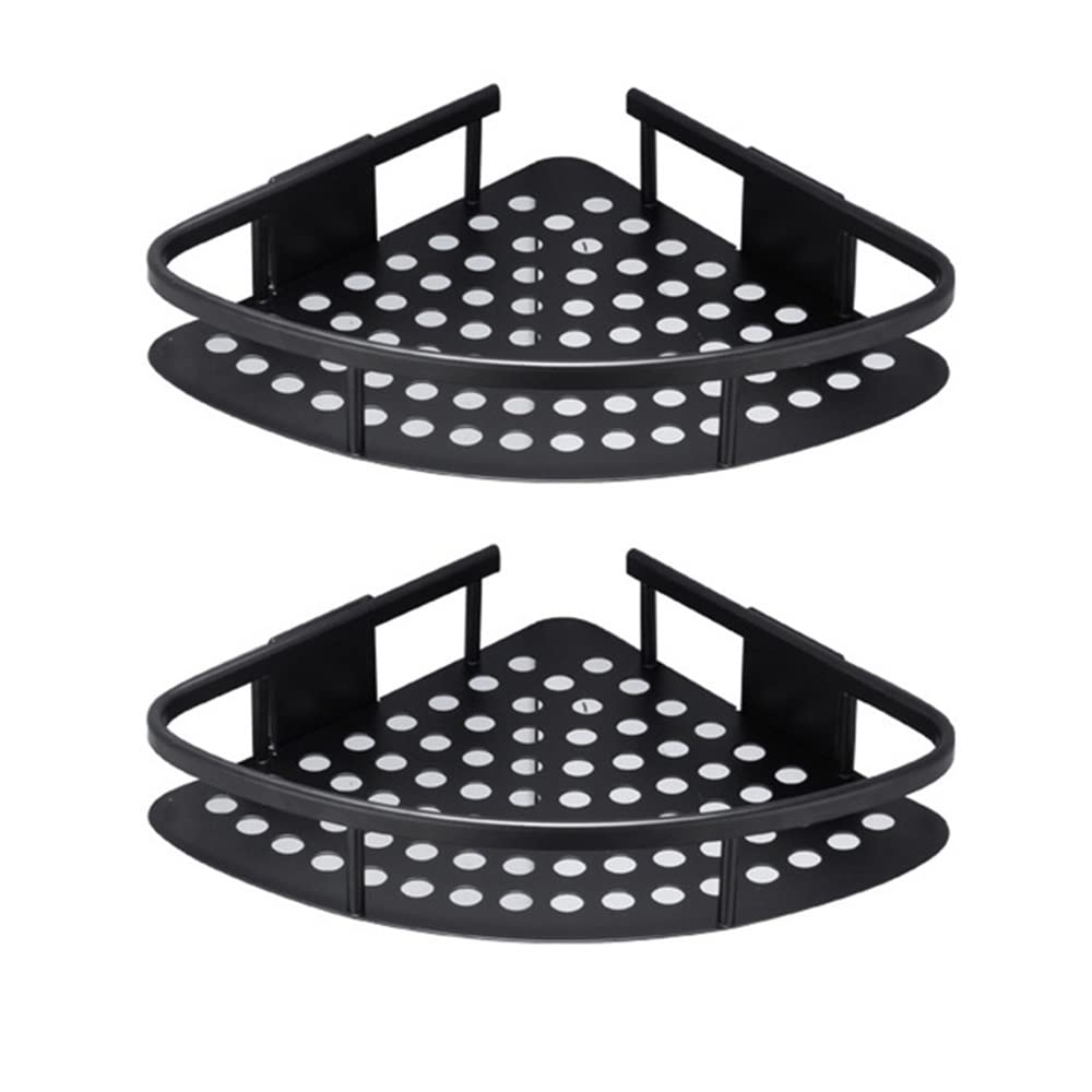 KLZUOPT Shower Caddy Space Aluminum Bathroom Shelve, Black Bathroom