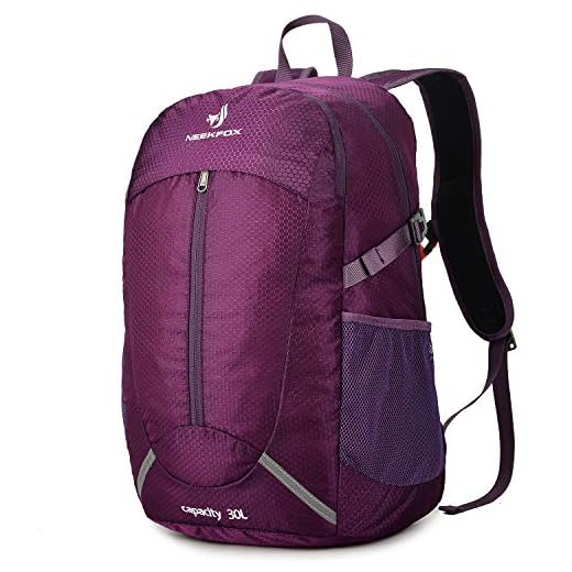 NEEKFOX Mochila de Senderismo Ligera Plegable 30L Viaje Día de Escalada Pack para Hombre Mujer, Peso Ligero Compacta Resistente al Agua Mochila para Deportivas Exterior Acampada