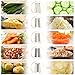 ENERGEVITY Manual Rotary Cheese Grater with Handle, 5 in 1 Replaceable Stainless Blades Cheese Shredder,Strong Suction Base Vegetable Slicer with Cleaning Brush & Bonus Storage Box for Blades (white)