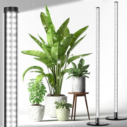 Porikg 2 Pack Grow Lights for Indoor Plants, 6000K 243 LEDs Light for Seed Starting with Full Spectrum, 45in Height Standing Plant Light, 3 Switch Modes for Wide Area Coverage in Indoor Plants