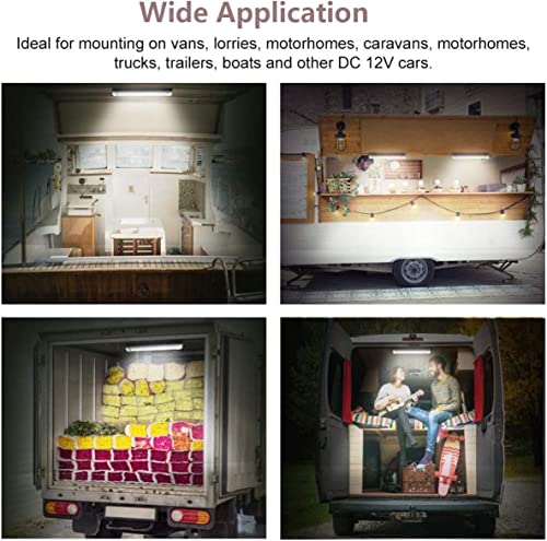 Lekaufen 12V 24V Rv Interior Lights 4Pcs, 10W Led Rv Ceiling Roof Lights Bar Lamp With On/Off Switch, Led Interior Lighting For Car Camper Van Bus Caravan Boat Dome Light Camp Motorhome Kitchen #TOP4