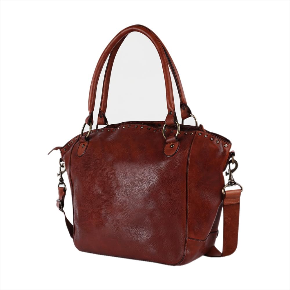 Spaghetti Western Tote Bag - Vintage Handmade Drum Dyed Leather Purse