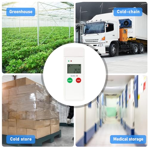 Temperatur Datenlogger, USB-Datenlogger für Temperatur und Luftfeuchtigkeit, Wiederverwendbarer Temperaturs Logger, 65000 Punkte Hochpräzise Temperaturs Rekorder mit LCD PDF&CSV für Lagerverwaltung