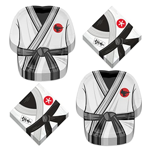 Ninja Party Supplies - Ninja Warrior Paper Dinner Plates And Luncheon Napkins (Serves 16) #TOP4