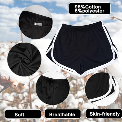 Cameway 2 Pack Women Cotton Running Athletic Shorts Gym Yoga Summer Active Dance Shorts Pants2