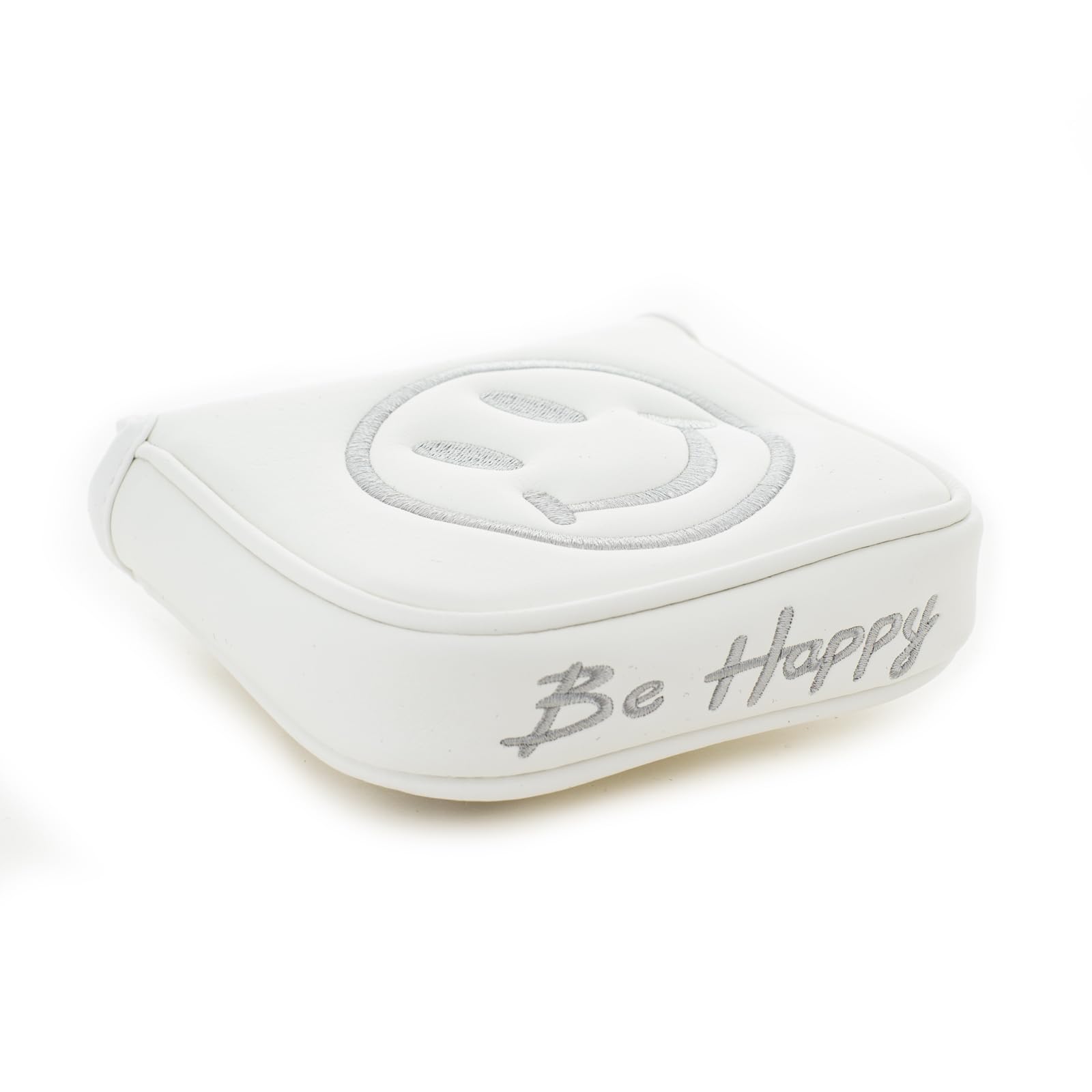 Smile Face Golf High-MOI - Funda para cabeza de putter, eje de talón, color blanco, cubierta para cabeza