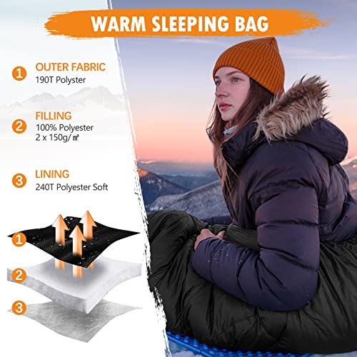 ACTIVE FOREVER Sleeping Bags - 3 Seasons Mummy Sleeping Bag for Adults & Kids, Lightweight with Compact Bag for Camping, Hiking, Backpacking, Travel, Outdoor - Image 4