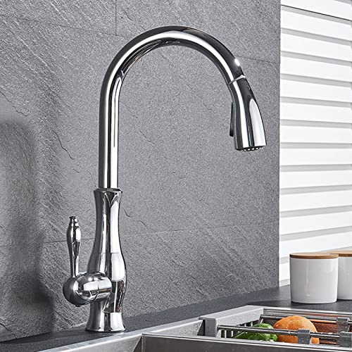 Robinet de cuisine en bronze noir mitigeur laiton eau froide chaude avec douchette