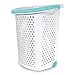 Home Logic 2.0-Bu. Rolling Laundry Hamper Container Bin Storage in White Features Pop-Up Handle, Hole Pattern for Ventilation, Built-in Wheels to Maneuver