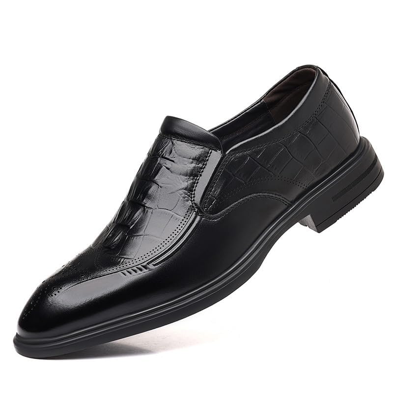 Men’s Oxford Shoes, Casual Leather Modern Fashion Pointed Toe Lace Up Wedding Office Work Tuxedo Shoes