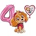 Skye Paw Patrol zestaw balonów z różową liczbą, 4 urodziny dziecka, nadaje się do helem, dekoracja na urodziny dziecka, naczynia na imprezę, dekoracja na urodziny, imprezę tematyczną, balony