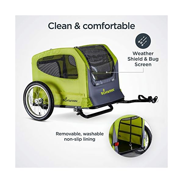 Schwinn Rascal Bike Pet Trailer, for Small and Large Dogs, Large, Grey – Bild 6