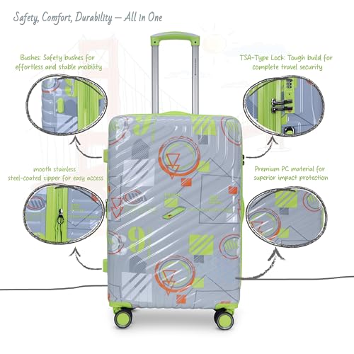 Image of AMERICAN TRAVELLER Urban SF Polycarbonate Trolley Bag Set of 3 | Durable Hard Shell, TSA-Type Lock, 360 Disc Spinner Wheels, Expandable Luggage