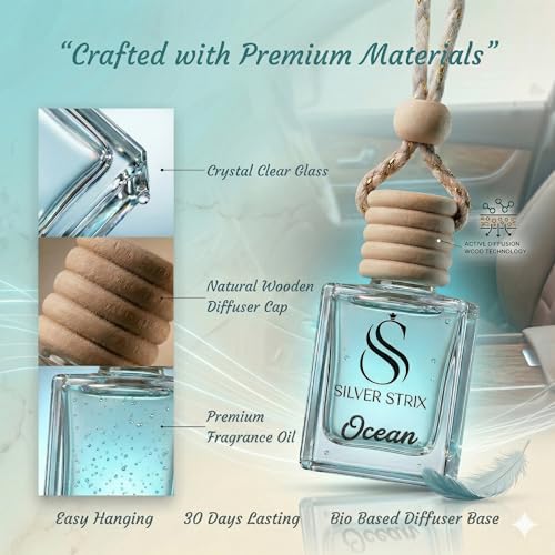 Image of Car Perfume Air Freshener | Long Lasting Fragrance for Car Interior | Premium Luxury Scent for Fresh & Pleasant Drive | Easy to Use Car Freshener for All Vehicles (Ocean)
