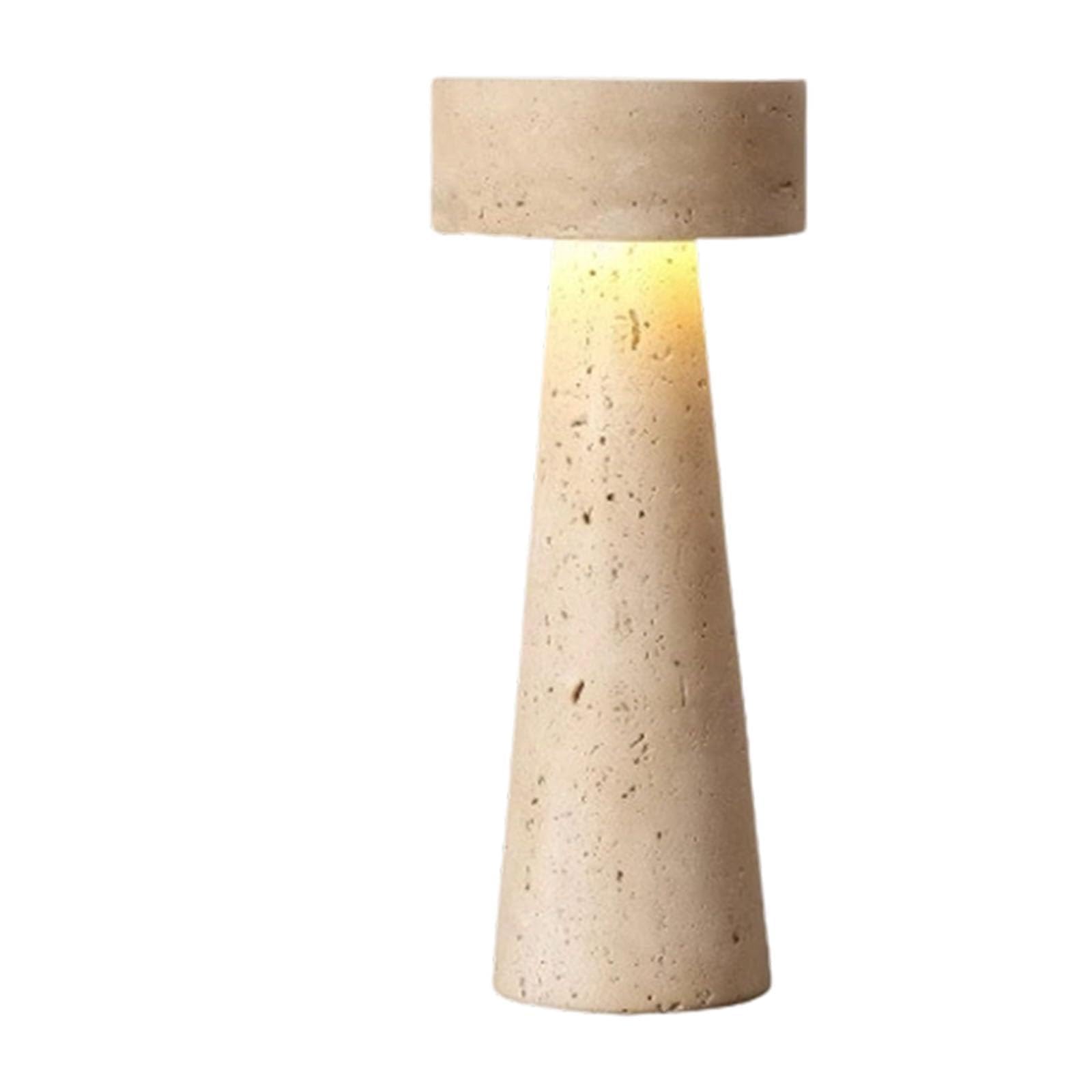 FROMCEO Stone Table Lamps Mushroom Nightstand Lamp Modern Decorative Bedside Light for Bedroom Study Hotel Bedside Background Simple Stone Table Lamps