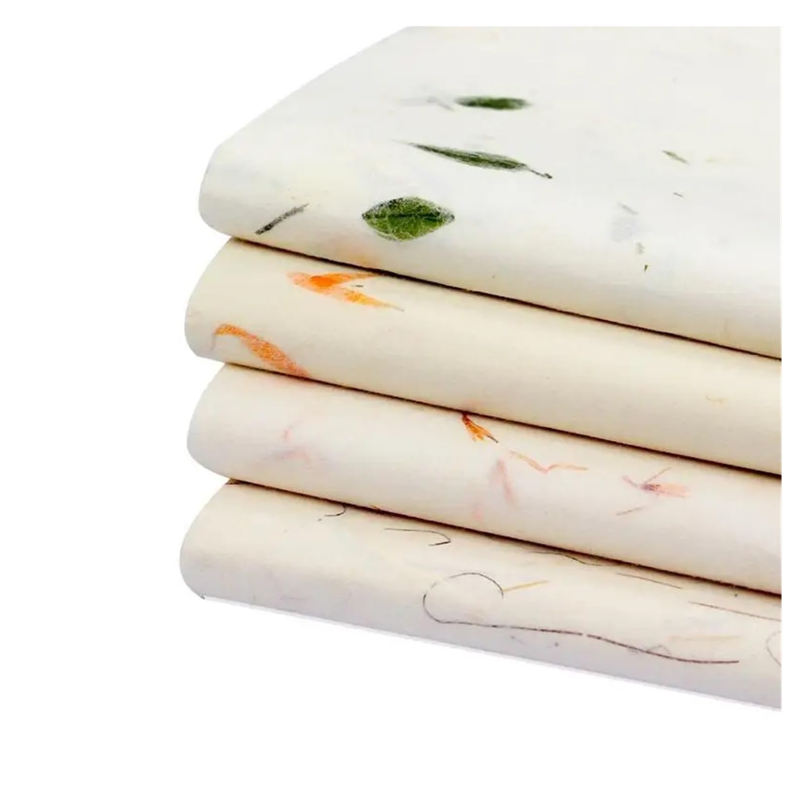 Ręcznie robiony papier ryżowy z włókien, Półdojrzały papier Xuan, opakowanie 100 sztuk w wielu rozmiarach, do malowania kaligraficznego DIY(D3)