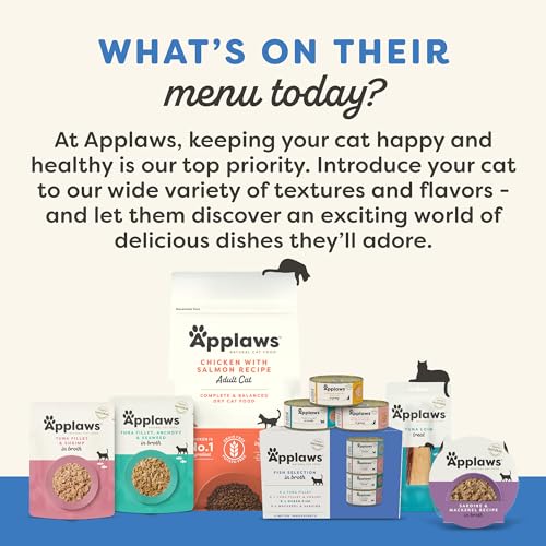 Image of Applaws Fish Variety Pack Wet Cat Food in Broth 12-Pack, High Protein, Limited Ingredient, Grain Free, Canned Cat Food, No Fillers, No Artificial Additives (12 x 2.47 oz Cans)