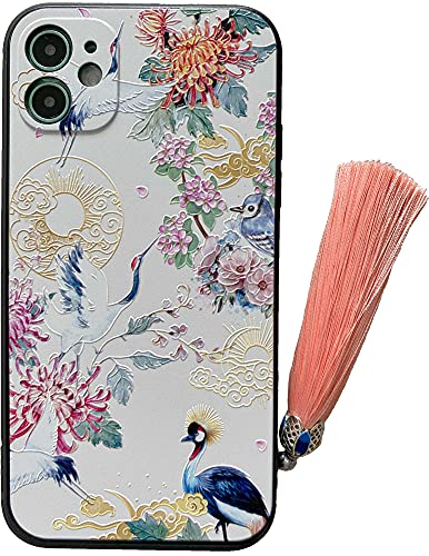 KOLO iPhone 11 ケース iPhoneケース iPhone11ケース 菊 中国風のスマホケース スマホカバー(白 iPhone11