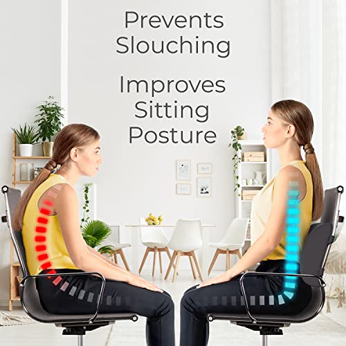 Everlasting Comfort The Original Lumbar Support Pillow - Improves Posture, Promotes Back Pain Relief - Superior Office Chair Back Support For Gaming And Desk Chairs - Lumbar Pillow For Car, Couch #TOP3