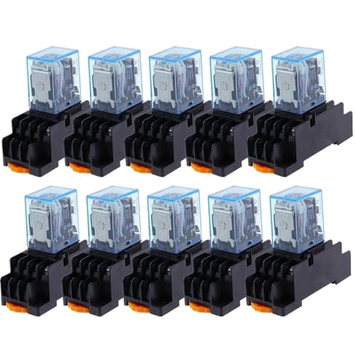 Relais de puissance MY4N DC 24V avec socle rail DIN pour circuit électrique