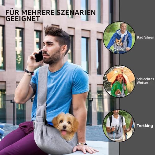 TYXHXTF Tragetuch Hund Verstellbar, Tasche für Haustier, Tragetasche Transporttasche mit Haustiermarke, Haustier Umhängetasche, Hundetragetasche Welpen für Kleine Hunde für Aktivitäten im Freien