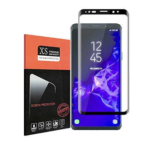 for Samsung Galaxy S9 Tempered Glass Screen Protector,Halie[High Definition] r[Anti-Scratch][Bubble Free][Anti-Fingerprint] Tempered Glass Screen Protector for Galaxy S9(Black)