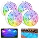 idyl light Poolbeleuchtung Unterwasser, Wiederaufladbar Unterwasser Licht Led mit Fernbedienung, Wasserdicht Pool lichter,Teichbeleuchtung für Pool Badewanne, Aquarium, Brunne, Party Deko, 4 Stück