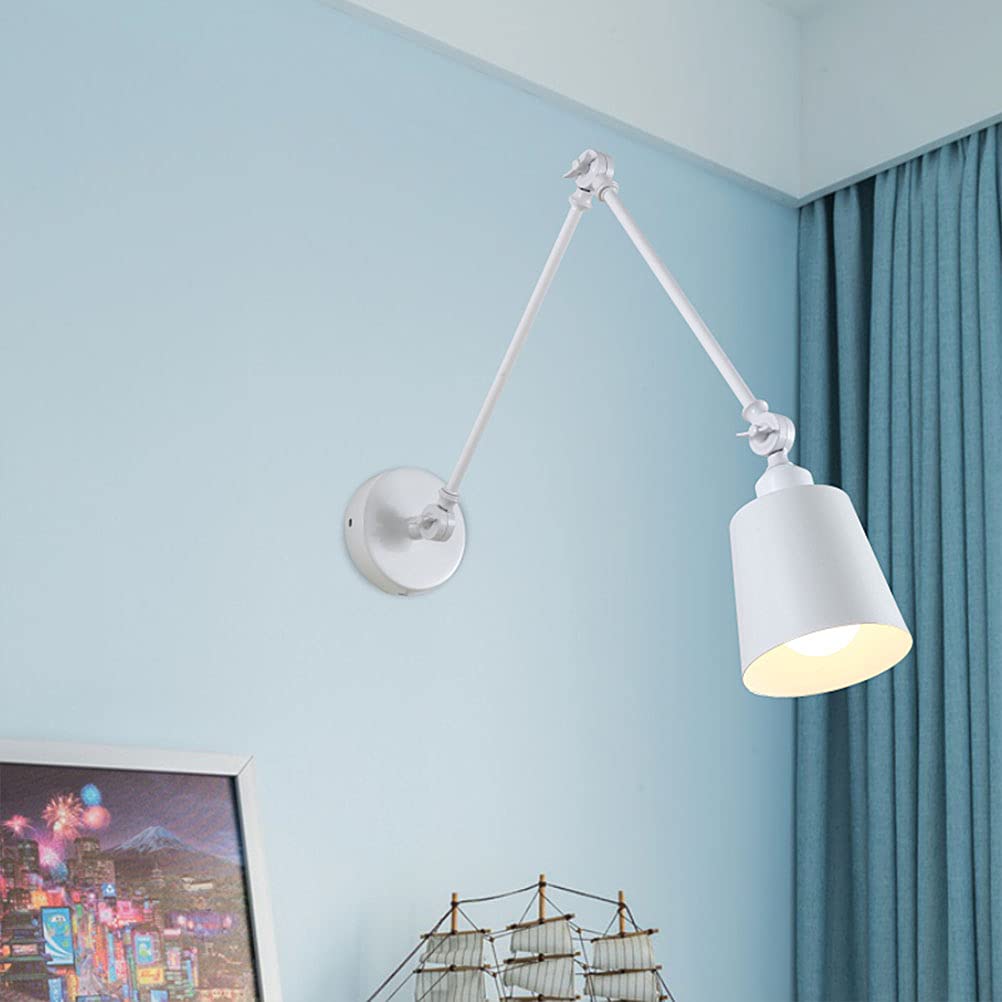 Verstellbare Wandleuchte Mit Schwenkarm – Moderne Leselampe, E27 Fassung, Silber | Für Schlafzimmer, Wohnzimmer, Büro