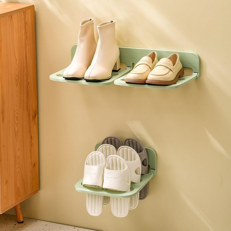 Plastic Wall Hanging Shoe Rack – Foldable Space Saving Shoe Organizer Shelf, Waterproof Wall Mounted Footwear Storage Holder for Entryway, Bathroom, Bedroom & Home Organization-picture-35