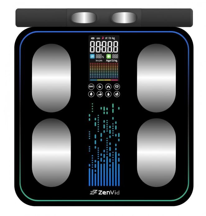 Smart Scale for Body Weight，8-Electrode Digital Bathroom Scale