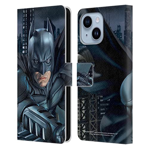 Batman art du personnage étui cuir iPhone 14 Plus pour les fans de comics