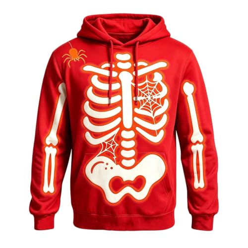Chaqueta verano hombre sudadera manga larga esqueleto Halloween color naranja calabaza informal