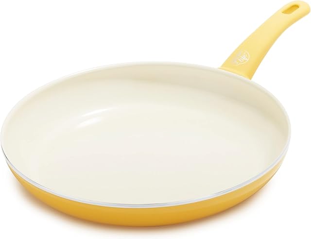 GreenLife Soft Grip Healthy Ceramic Non-Stick 30 cm Frying Pan, PFAS-Free, Yellow