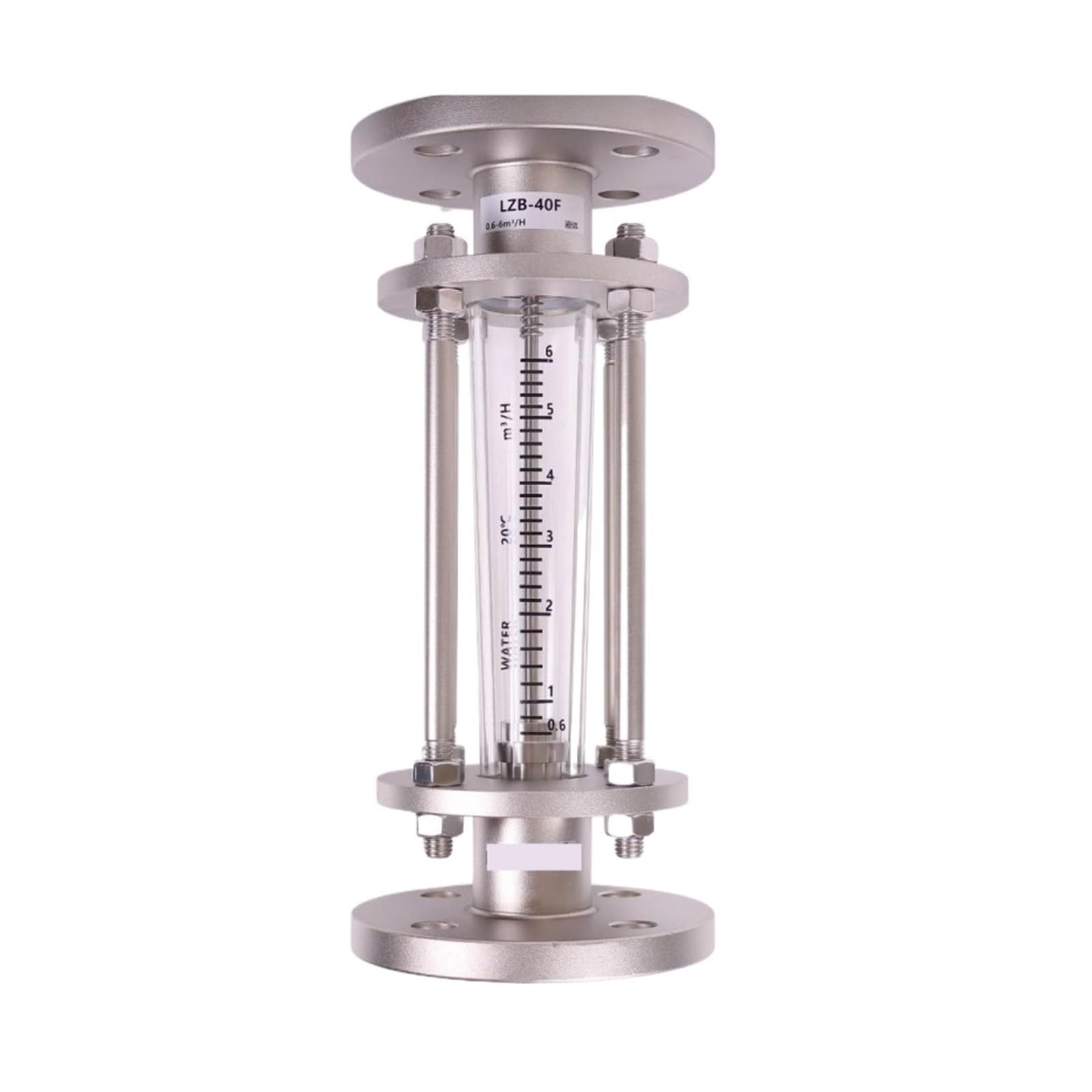 VKvmNYlxx Glass and Stainless Steel Rotameter DN32 FL100, flow meter for corrosion by nitric acid in liquids and gases.