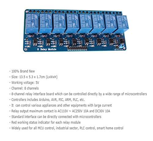 Frentaly 8 Channel DC 5V Relay Module for Arduino Raspberry Pi DSP AVR PIC ARM - Thumbnail 2
