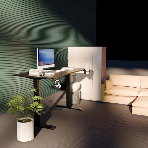 Image of Electric Height Adjustable Desk Frame Only | Adjustable 100cm-160cm Table Top Sit-Stand Desk Base | Ergonomic Heavy Duty Steel Frame | Black Finish, 1-Year Warranty, Installation Option Available