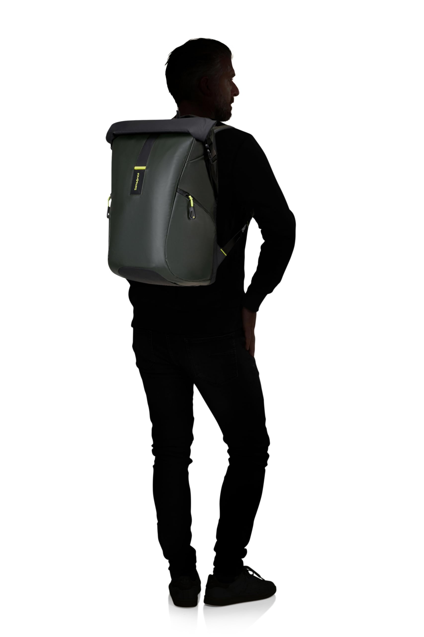 Samsonite Paradiver Light - Sac à Dos Ordinateur Extensible Rolltop 17,3 pouces, 49 cm, 25/35 L, Vert (Jungle Green)