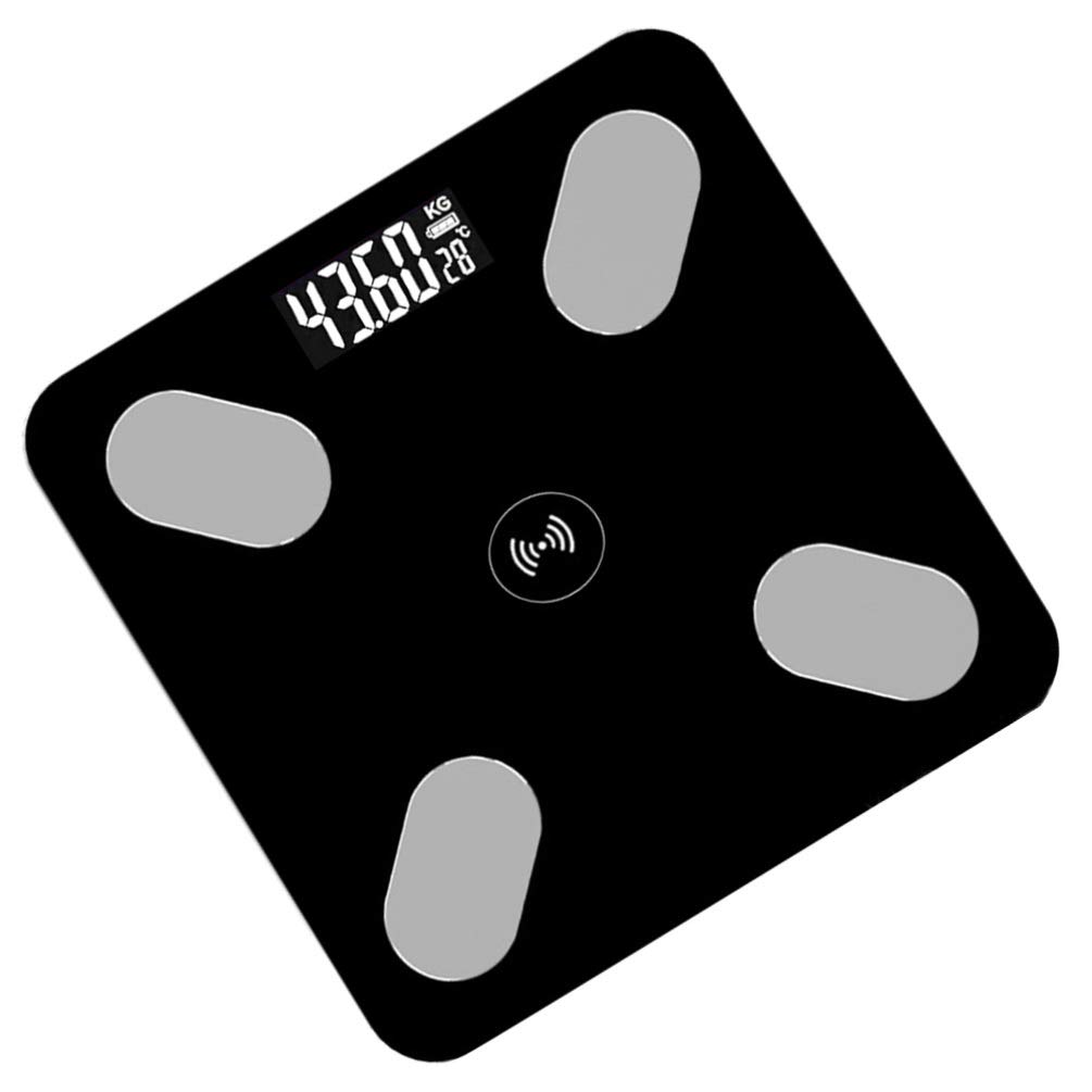 Uonlytech Báscula Electrónica De Salud Inteligente Báscula De Grasa Corporal Medición De Peso Corporal Para Uso Casa Negro