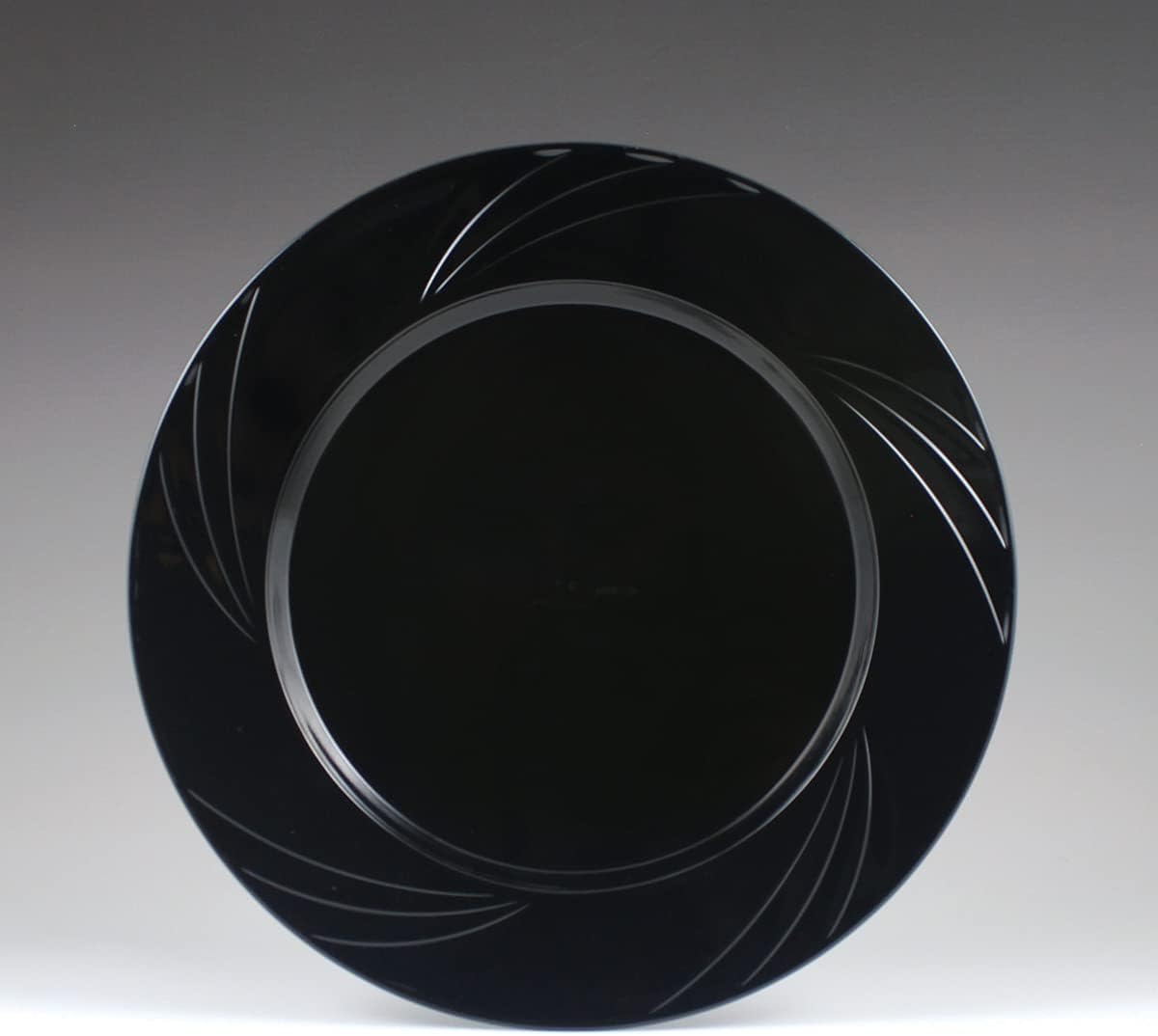 Maryland Newbury Black Plastic Luncheon Plates, 9.5" (Pack of 15) - Disposable & Elegant Design, Perfect for Entertaining, Events, Parties, Weddings, Birthdays, & More